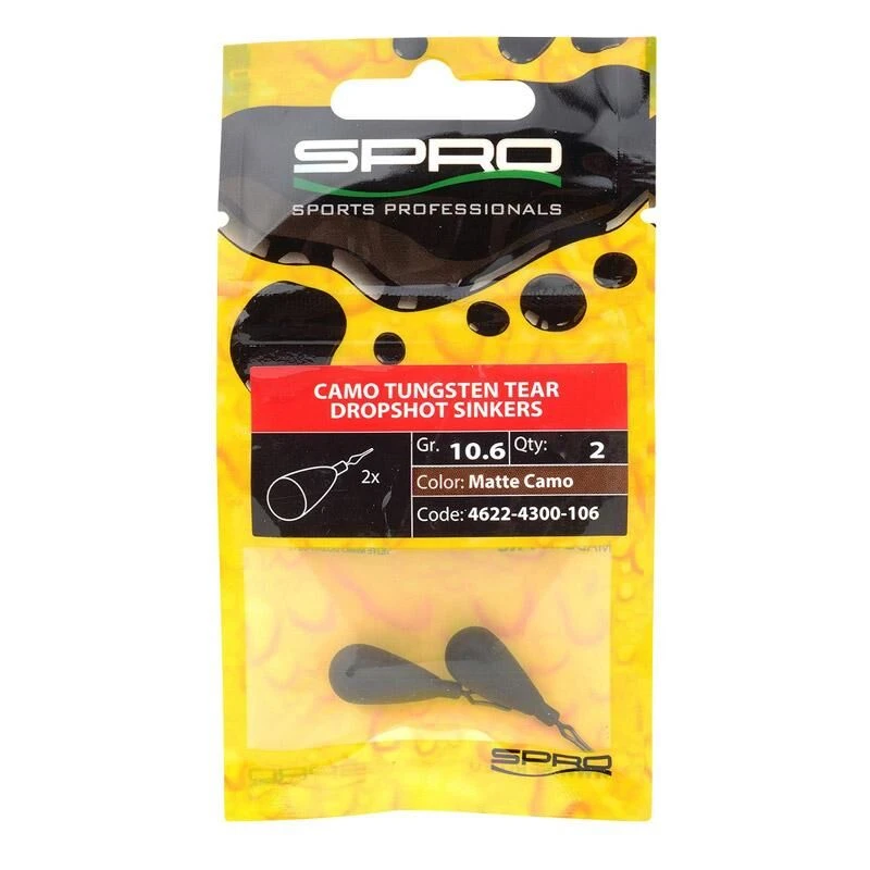 Spro Tungsten Camo Tear Drop Weights Matte Camo - Afbeelding 2