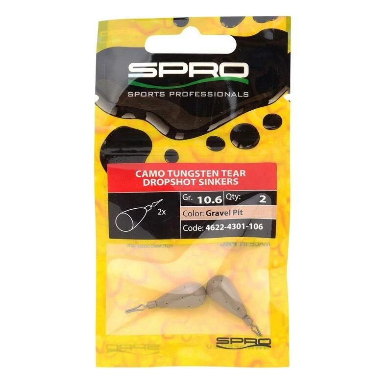 Spro Tungsten Camo Tear Drop Weights Gravel Pit - Afbeelding 2